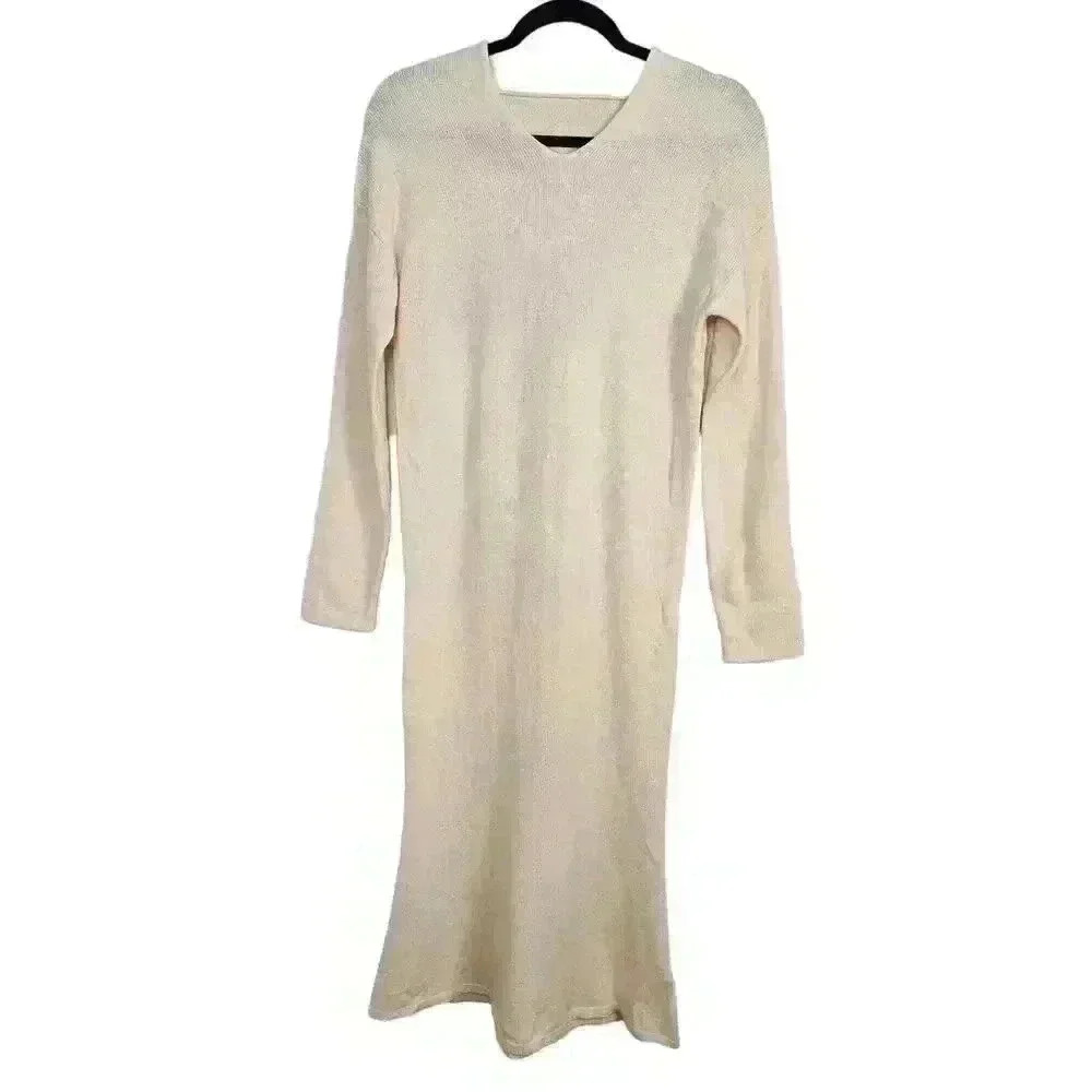 ASM ANNA Dress Womens XS Cream Wool Sweater Hooded Classic